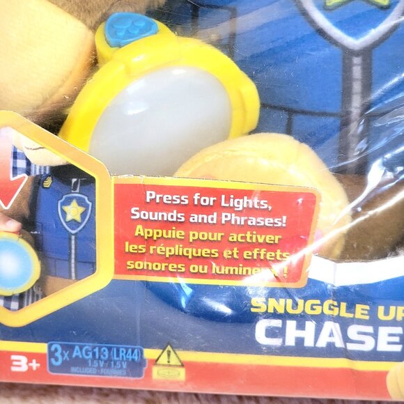 Paw Patrol Snuggle Up Chase Plush Light Up Talking Toy 10+ Sounds NWT - Picture 2 of 10